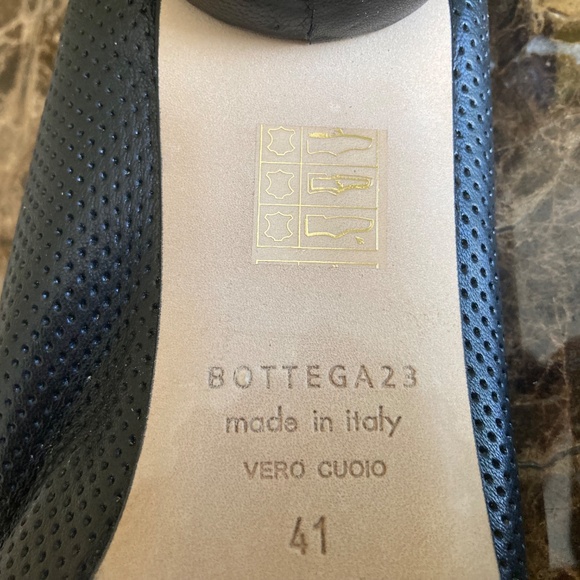 Marilyn’s by Bottega23 Black Perforated Leather Ballet Flats – Made in Italy 🇮 - Picture 10 of 15